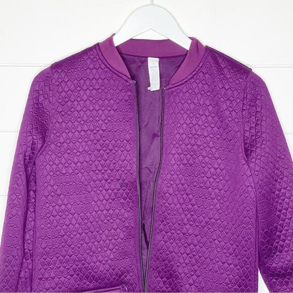 IVIVVA BY LULULEMON Wherever You Go Reversible Bomber Jacket Plum Size 14 - Picture 3 of 12